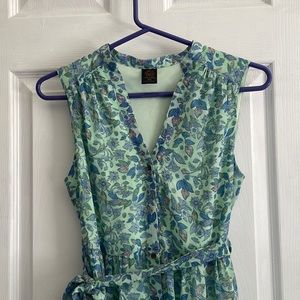 Alice in Wonderland collection sleeveless, floral green dress